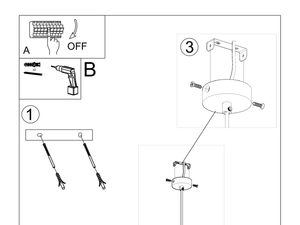 Miniaturka 7 - Rysunek montażu lampy wiszącej
