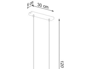 Miniaturka 6 - Rysunek lampy wiszącej z betonu i korka – wysokość całkowita 120 cm