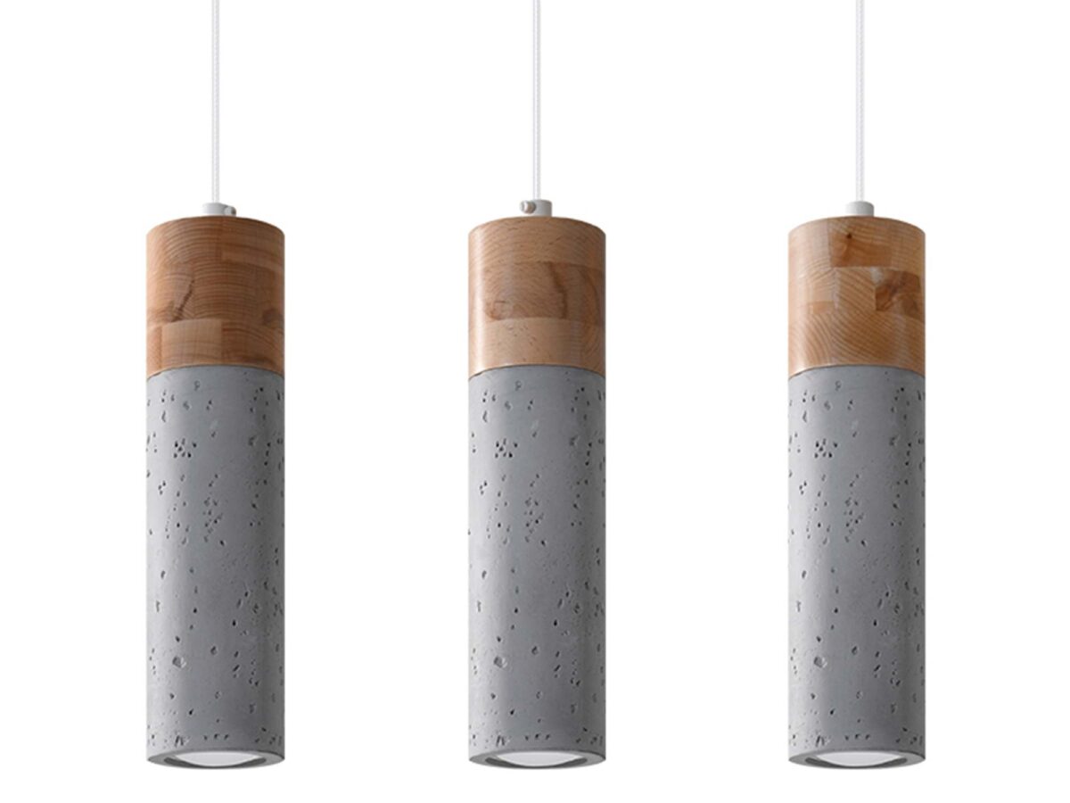 ZEPHYR Minimalistyczna Lampa Wisząca Szara 3 Źródła