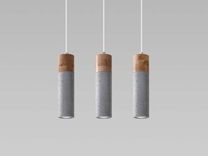 Miniaturka 2 - Oświetlenie sufitowe z trzema wiszącymi tubami w odcieniach szarości