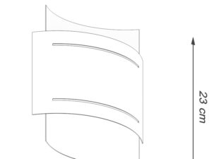 Miniaturka 3 - Rysunek techniczny kinkietu LED o wysokości 23 cm