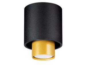 Miniaturka 9 - Nowoczesna tuba LED czarna ze złotym wnętrzem