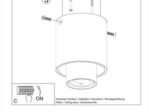 Miniaturka 8 - Rysunek montażu lampy sufitowej typu tuba