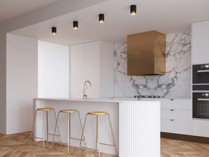 Miniaturka 5 - Kuchnia z oświetleniem punktowym – czarno-złote reflektory