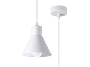 Miniaturka 9 - Lampa LED z białym kloszem na białym zawiesiu