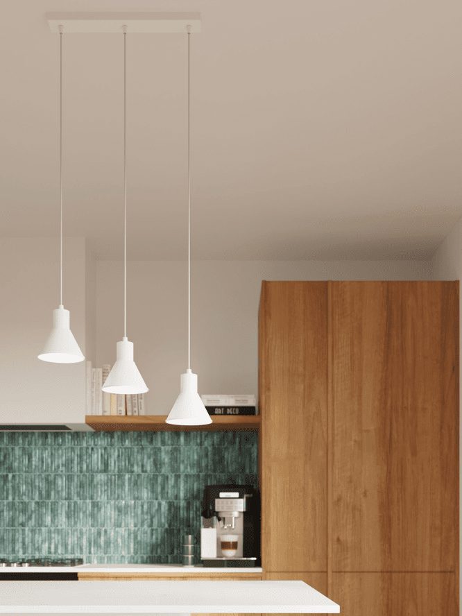 Klasyczna Biała Lampa Wisząca Uniwersalny Design TRITON 1