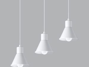 Miniaturka 4 - Biała lampa wisząca LED z kloszami do kuchni