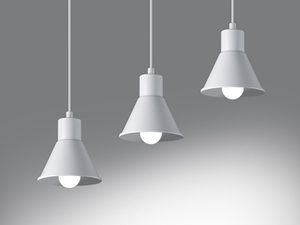 Miniaturka 5 - Designerska lampa LED z trzema białymi kloszami w stylu retro