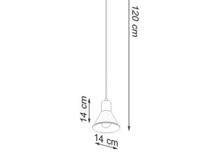 Miniaturka 7 - Techniczny rysunek lampy wiszącej LED,