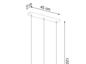 Miniaturka 7 - Rysunek lampy wiszącej z kloszem z wymiarami
