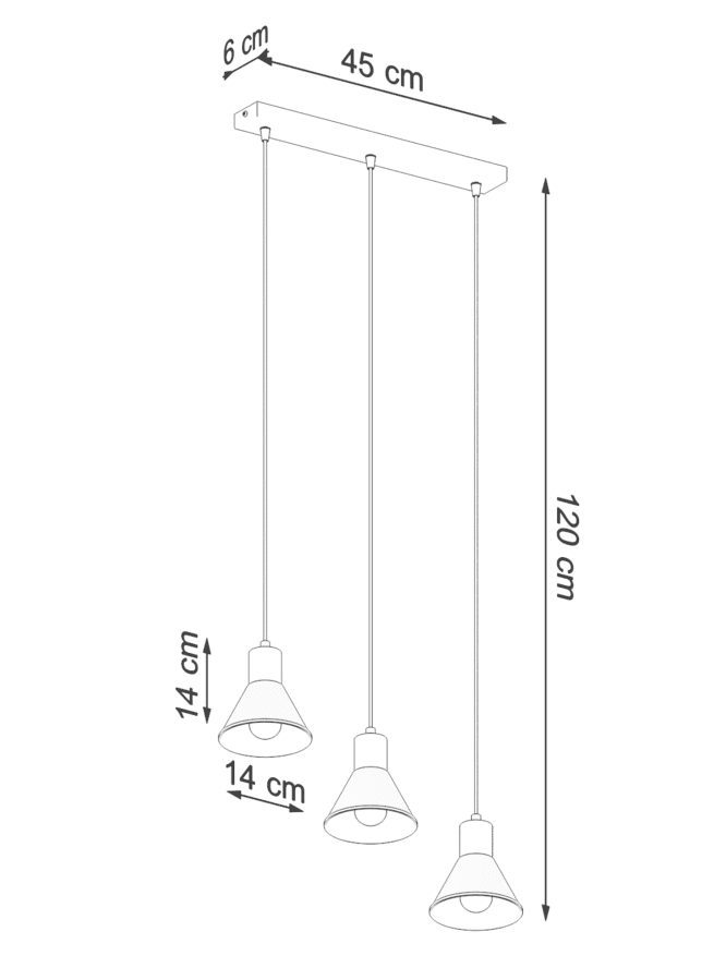 3-punktowa Lampa Wisząca Uniwersalny Design TRITON 3
