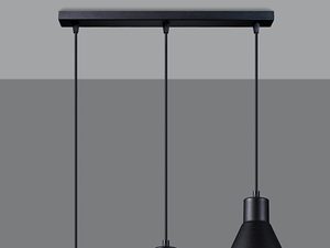 Miniaturka 2 - Nowoczesna czarna lampa wisząca LED z czterema kloszami