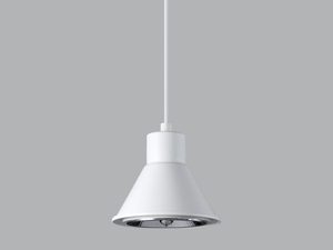 Miniaturka 1 - Biała lampa wisząca LED z pojedynczym kloszem