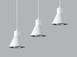 Miniaturka 1 - Aranżacja z trzema białymi kloszami LED do nowoczesnej jadalni