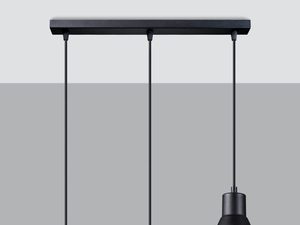 Miniaturka 4 - Designerska lampa wisząca z trzema kloszami w matowej czerni