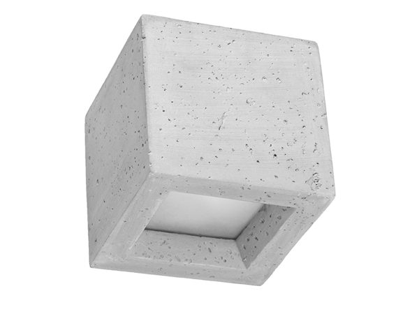 Nowoczesny kinkiet ścienny z betonu o geometrycznym kształcie