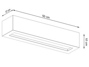 Miniaturka 6 - Techniczny szkic lampy o długości 50 cm