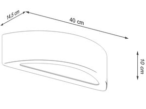 Miniaturka 6 - Rysunek techniczny betonowego kinkietu o szerokości 40 cm