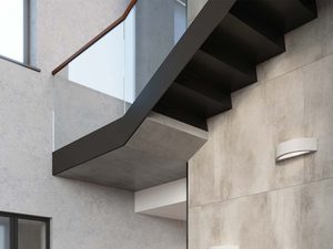 Miniaturka 4 - Oświetlenie elewacyjne z betonowymi kinkietami przy schodach