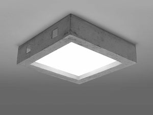 Miniaturka 2 - Kwadratowy plafon sufitowy z betonu z mlecznym dyfuzorem