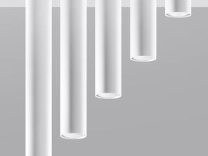 Miniaturka 3 - Aranżacja świetlna z wiszącymi białymi tubami LED