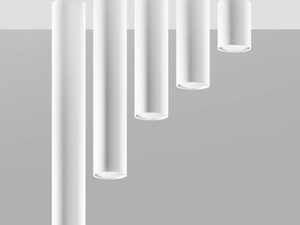 Miniaturka 5 - Nowoczesna lampa sufitowa LED z wiszącymi tubami w kolorze białym