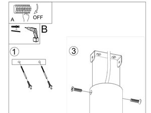 Miniaturka 13 - Rysunek montażowy tuby LED z cylindrycznym kloszem