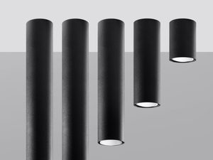 Miniaturka 9 - Czarna tuba LED wisząca w minimalistycznej aranżacji sufitowej