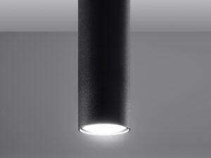 Miniaturka 8 - Czarna lampa LED wisząca z cylindryczną tubą do kuchni