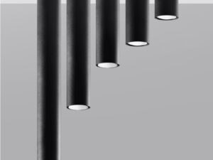 Miniaturka 9 - Nowoczesna czarna lampa wisząca z tubami LED do salonu