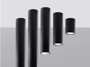 Miniaturka 9 - Nowoczesna czarna lampa wisząca z tubami LED do salonu