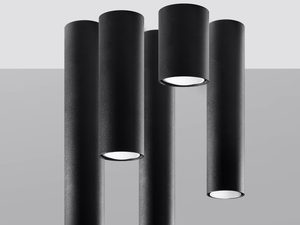 Miniaturka 5 - Lampa z czarnymi tubami LED w nowoczesnej aranżacji salonu