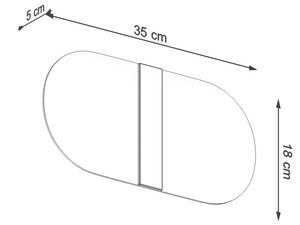 Miniaturka 6 - Techniczny rysunek kinkietu o długości 35 cm