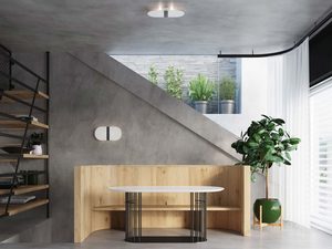 Miniaturka 4 - Nowoczesny kinkiet na betonowej ścianie przy jadalni