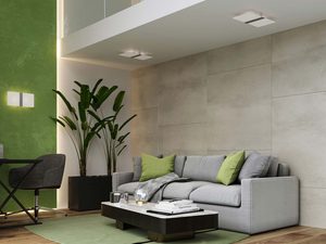 Miniaturka 3 - Minimalistyczny salon z matowymi lampami przy suficie