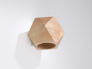 Miniaturka 1 - Oprawa z naturalnego drewna o geometrycznym szlifie