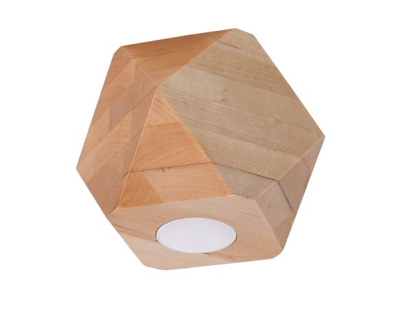 Naturalna drewniana lampa o strukturalnym kształcie z LED