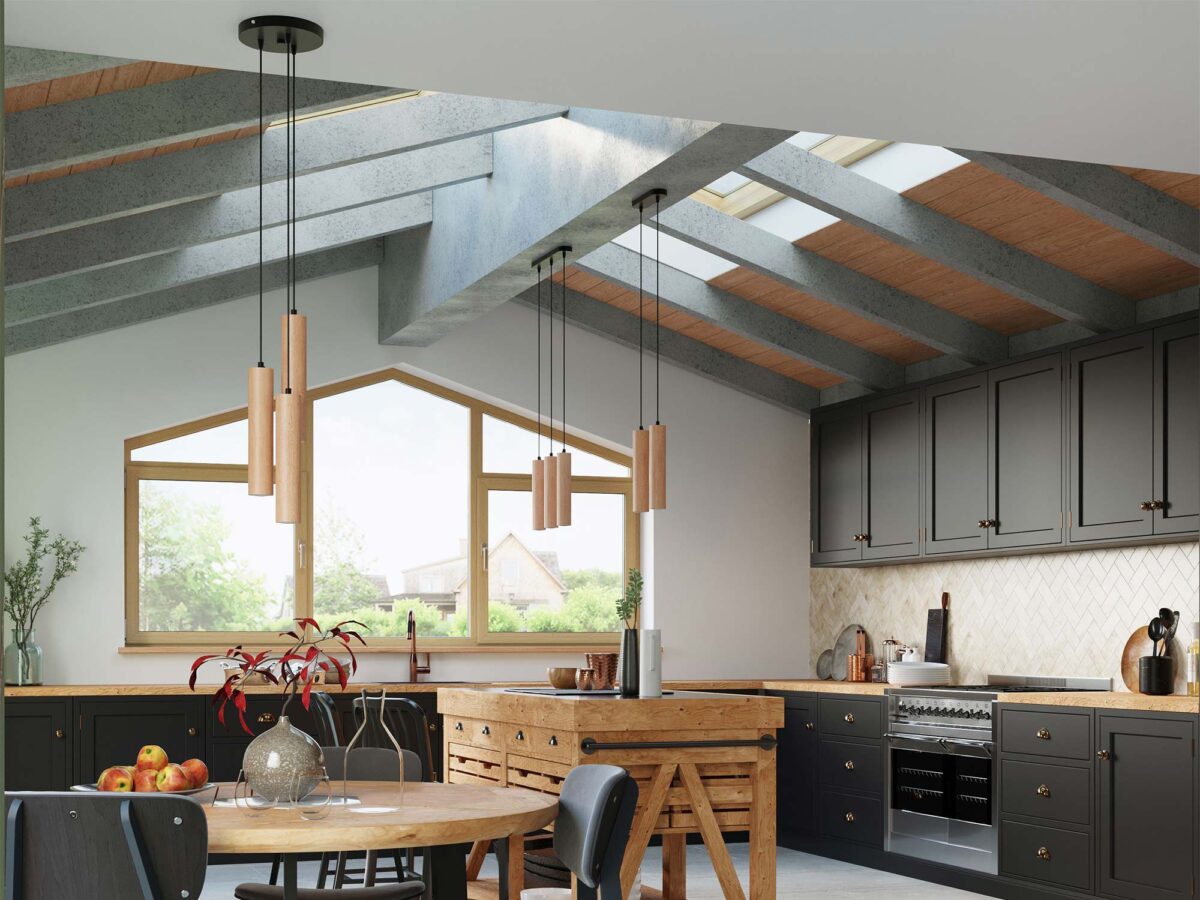 Rustykalna kuchnia czarna