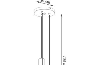 Miniaturka 8 - Rysunek techniczny lampy wiszącej LED, długość 100 cm