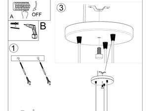 Miniaturka 9 - Instrukcja montażu wiszącej lampy z trzema punktami LED