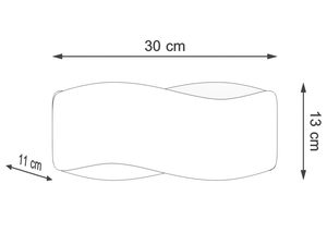 Miniaturka 5 - Rysunek techniczny falistego kinkietu LED o szerokości 30 cm