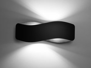 Miniaturka 4 - Czarny kinkiet LED o organicznej linii z delikatnym światłem