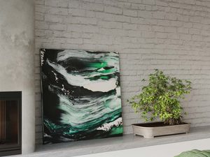 Miniaturka 4 - Widok salonu z żyrandolem sufitowym i nowoczesnym wystrojem