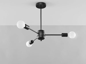 Miniaturka 1 - Minimalistyczna czarna lampa sufitowa z trzema kulami LED