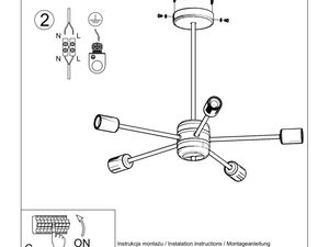 Miniaturka 7 - Instrukcja montażu żyrandola sufitowego z 5 ramionami