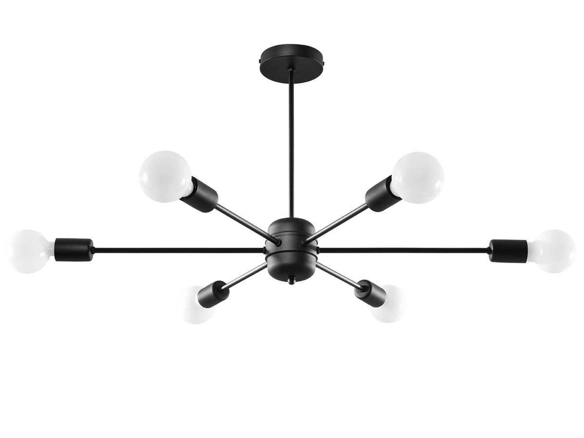 Nowoczesny Żyrandol do Wielkich Wnętrz LAGO 6 czarny