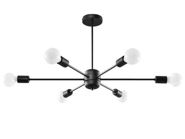 Geometryczna lampa z sześcioma źródłami światła