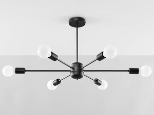 Miniaturka 1 - Czarny żyrandol z ramionami promieniście rozstawionymi