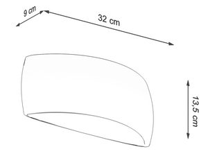 Miniaturka 6 - Techniczny szkic oprawy kinkietowej – długość 32 cm