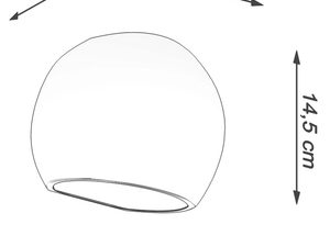 Miniaturka 3 - Techniczny szkic kinkietu LED o średnicy 17 cm